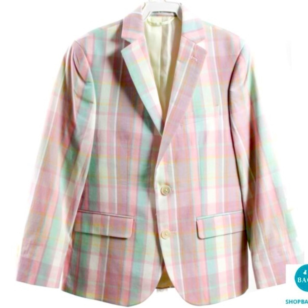 Ralph Lauren plaid blazer pink blue spring preppy classic designer formal boys